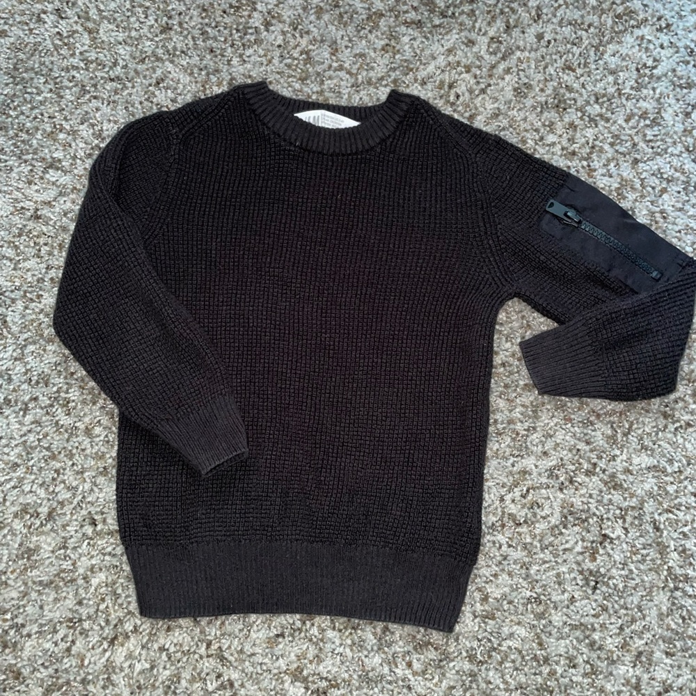 Awesome knit/waffle sweater w/ zip accent